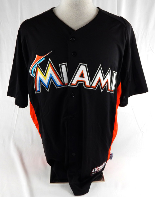 2014-16 Miami Marlins Robinson #58 Game Issued Black Jersey ST BP 46 999