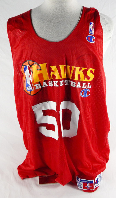 1990s Atlanta Hawks #50 Game Used Red Practice Jersey XXXL 714