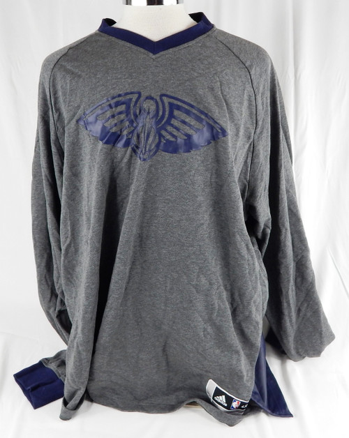 2015-16 New Orleans Pelicans Game Issued Grey Shooting Shirt 4XL 169