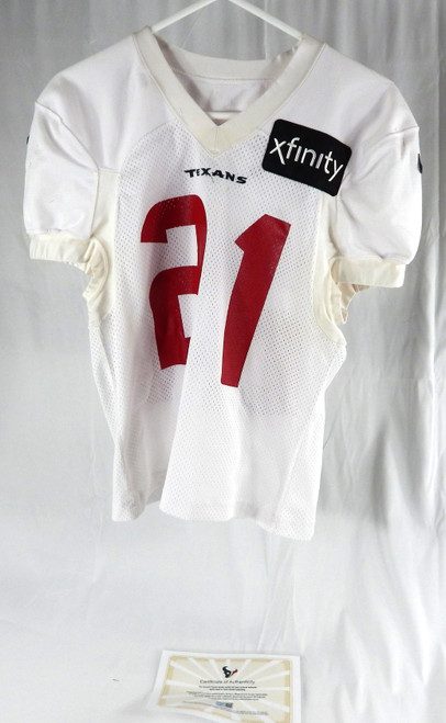 2022 Houston Texans #21 Game Used White Practice Jersey Name Plate Removed L 994