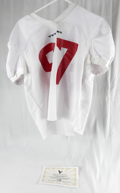 2022 Houston Texans Michael Dwumfour #97 Game Used White Practice Jersey 2XL 996