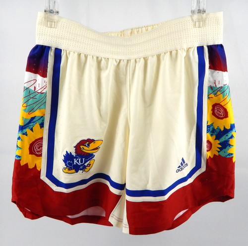 2022-23 Kansas Jayhawks Game Issued Cream Shorts Black Excellence Basketball M 4
