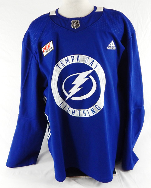 2023 Tampa Bay Lightning Bennett MacArthur #34 Game Used Blue Practice Jersey 9