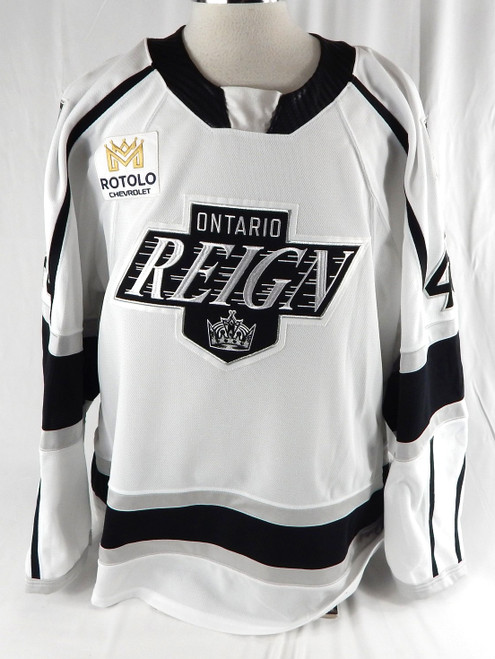 2023-24 Ontario Reign Cody Haiskanen #48 Game Used White Jersey 58 444