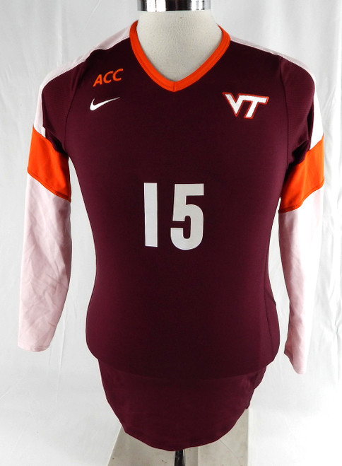 2000s Virginia Tech Hokies #15 Game Used Maroon Jersey Volleyball M 905