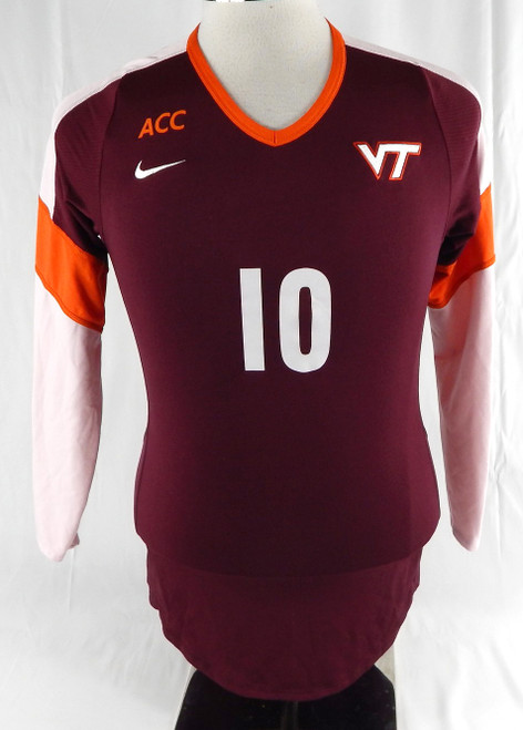 2000s Virginia Tech Hokies #10 Game Used Maroon Jersey Volleyball M 917