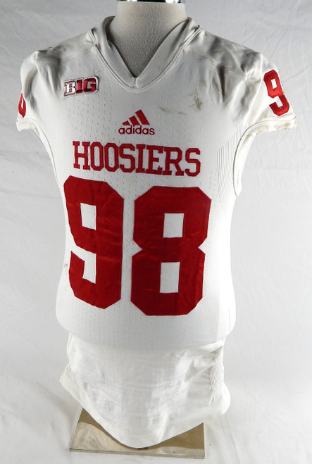 Indiana Hoosiers #98 Game Used White Jersey Name Plate Rem Football L 168