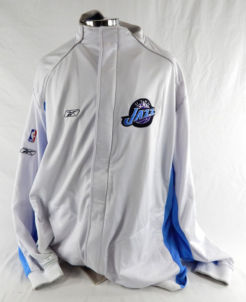 2002-06 Utah Jazz Game Issued White Warm Up Jacket 4XL 634