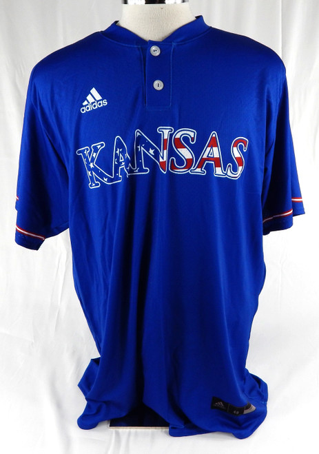 Kansas Jayhawks Blank Game Issued Blue Jersey Baseball 48 871