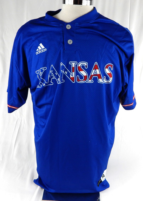 Kansas Jayhawks Blank Game Issued Blue Jersey Baseball 50 872