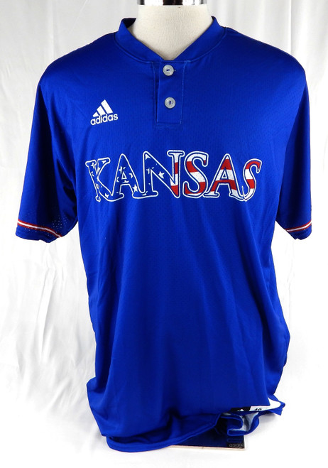 Kansas Jayhawks Blank Game Issued Blue Jersey Baseball 46 873