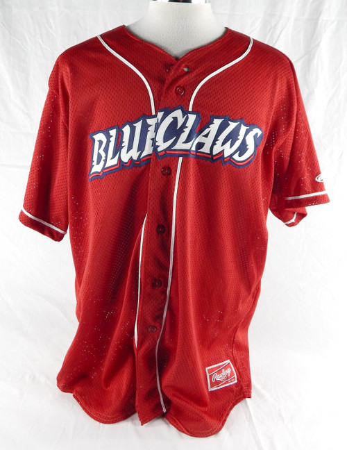Lakewood BlueClaws Blank Game Issued Red Jersey 2XL 875