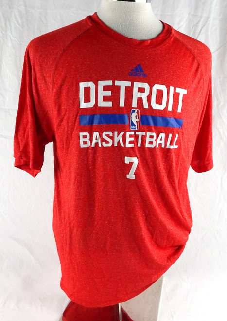 Detroit Pistons #7 Game Used Red Training Shirt L 934