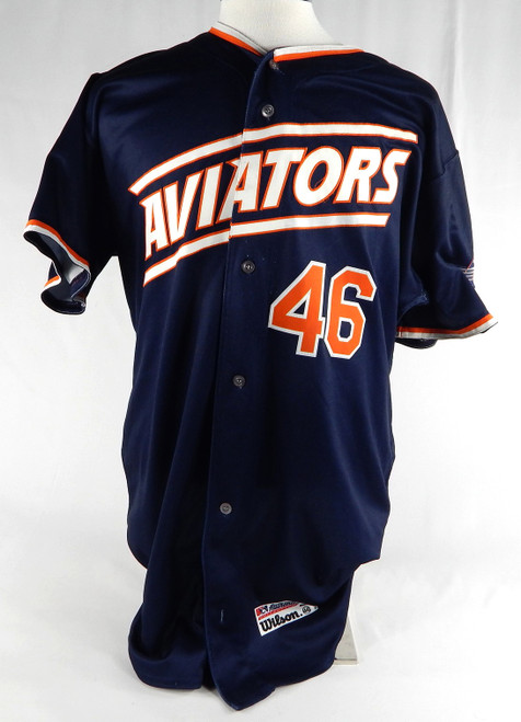 2024 Las Vegas Aviators Francisco Perez #46 Game Used Navy Jersey 46 358