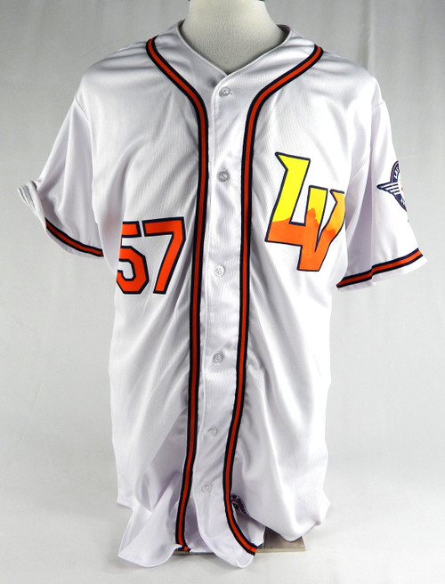 2024 Las Vegas Aviators Jack Cushing #57 Game Used White Jersey 46 394