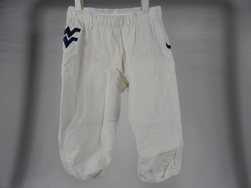 2014-17 West Virginia Mountaineers Game Used White Pants Football 32 477