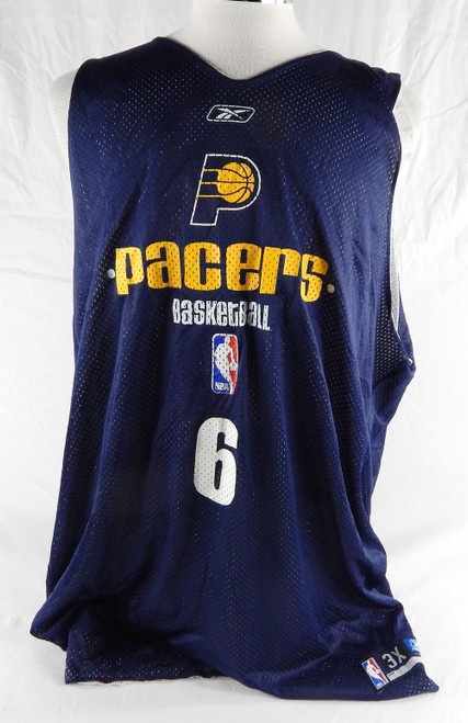 2000s Indiana Pacers #6 Game Issued Blue Practice Jersey 3X 251