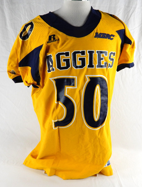 North Carolina A&T Aggies #50 Game Used Yellow Jersey Football XXL 286