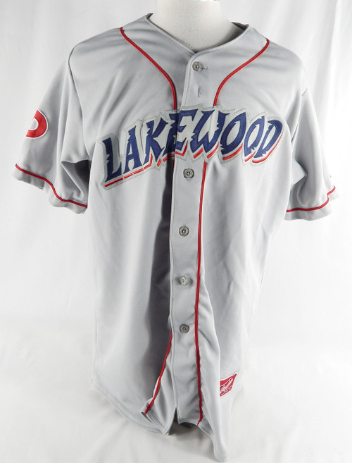 2018 Lakewood BlueClaws Zach Warren #33 Game Used Grey Jersey 46 753