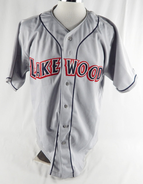Lakewood BlueClaws Blank Game Issued Grey Jersey 48 761