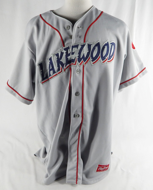 Lakewood BlueClaws #8 Game Issued Grey Jersey 50 766