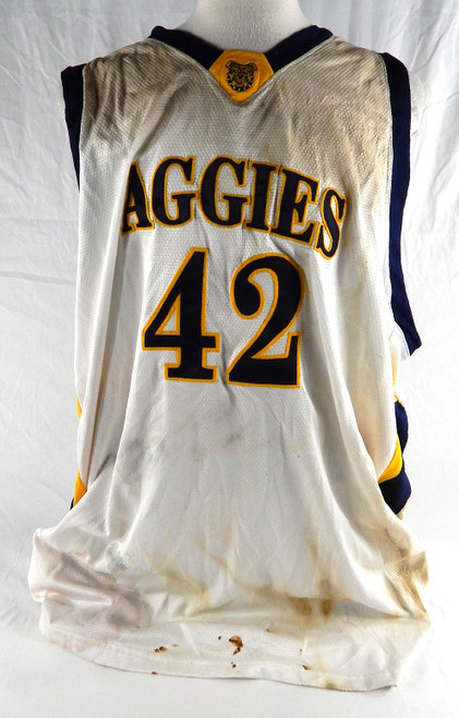 North Carolina A&T Aggies #42 Game Used White Jersey Basketball XXXL 317