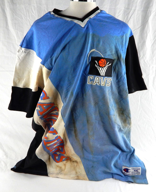 1996-97 Cleveland Cavaliers Game Used Blue Shooting Shirt NBA 50th Patch XXL 130