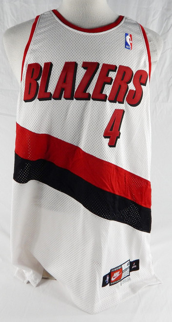 1999-00 Portland Trail Blazers Roberto Bergersen #4 Game Issued White Jersey 3