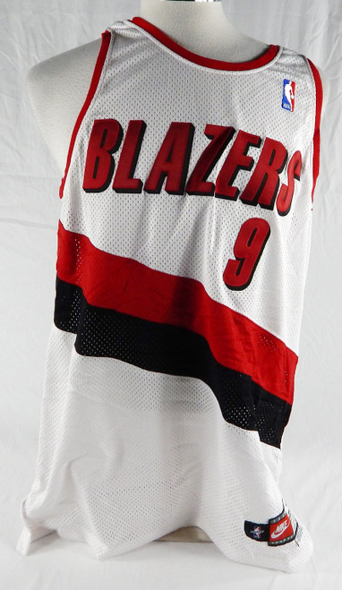 1999-00 Portland Trail Blazers Monty Buckley #9 Game Issued White Jersey 48 184
