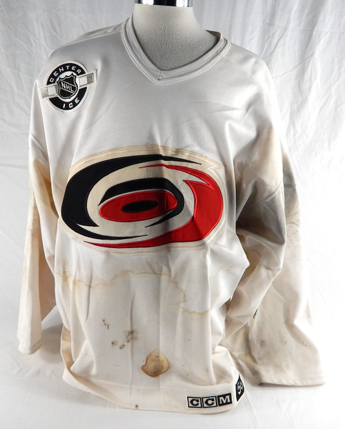 2000s Carolina Hurricanes #55 Game Used White Practice Jersey 58 270