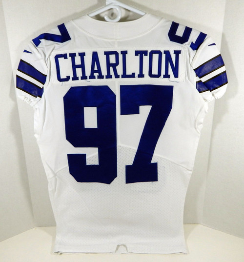 2017 Dallas Cowboys Taco Charlton #97 Game Issued White Jersey Rookie Season 4