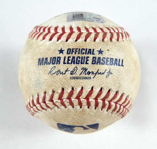 2023 Marlins Nationals Game Used Baseball Sandy Alcantara Luis Garcia Foul 6