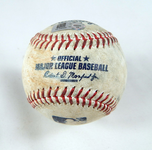 2023 Marlins Nationals Game Used Baseball Jake Irvin Jesus Sanchez Single 70