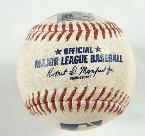 2023 Rangers Nationals Game Used Baseball Josh Sborz Keibert Ruiz strikes out 54