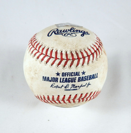 2023 Cardinals Nationals Game Used Baseball Miles Mikolas Dominic Smith flyout