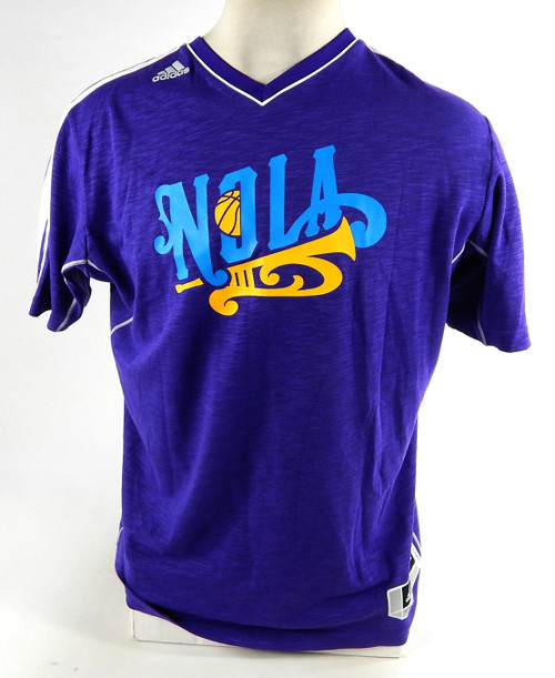 2012-13 New Orleans Pelicans Game Issued Purple Shoot Shirt Nola Mardi Gras 2XL