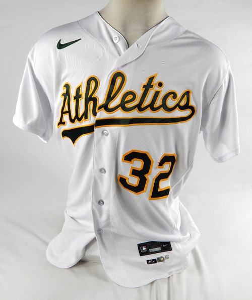 2023 Oakland Athletics James Kaprielian #32 Game Issued White Jersey Sal Vida P