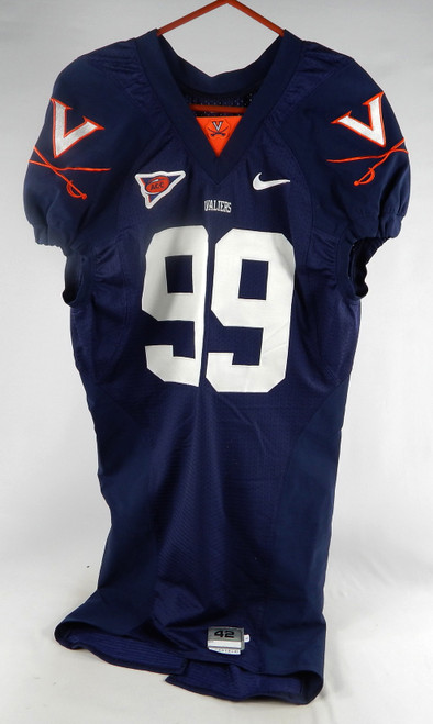 2007-09 Virginia Cavaliers #99 Game Issued Navy Jersey Name Plate Removed 42 035