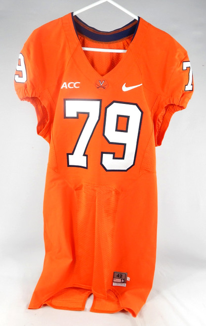 2013 Virginia Cavaliers #79 Game Used Orange Jersey Name Plate Removed 42 079