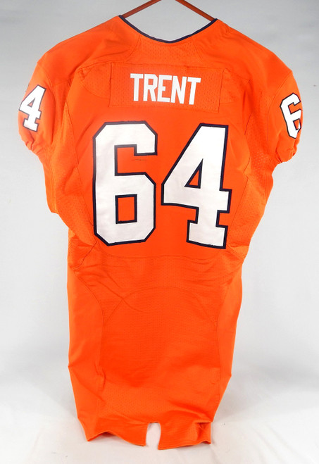 2017 Virginia Cavaliers Ben Trent #64 Game Used Orange Jersey Hoos Patch 44 0