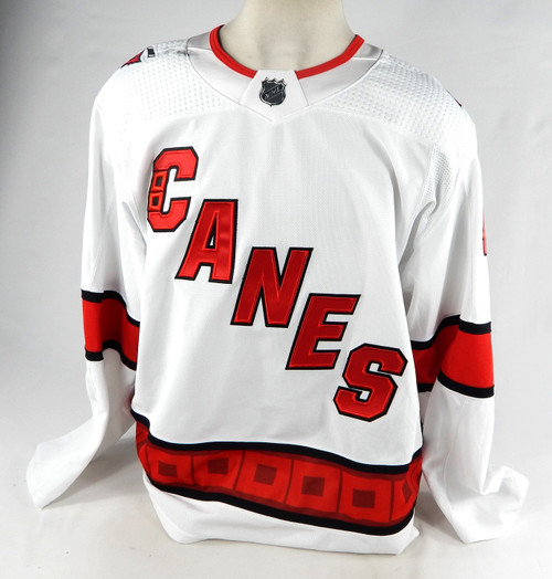 2021-22 Carolina Hurricanes Grigorii Dronov #43 Game Used White Jersey 56 516