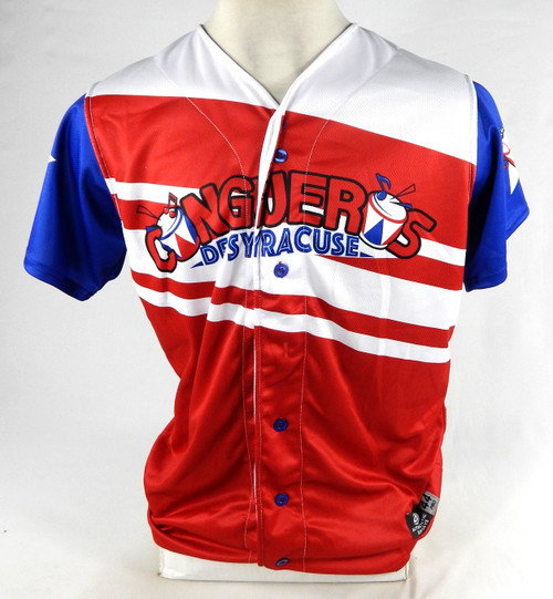 2022-23 Syracuse Mets #64 Game Issued Pos Used Red Jersey Copa Diversion 44 706