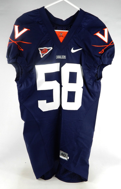 2006-09 Virginia Cavaliers #58 Game Issued Navy Jersey Name Plate Removed 40 076