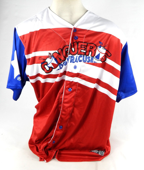 2022-23 Syracuse Mets #34 Game Issued Pos Used Red Jersey Copa Diversion 52 711