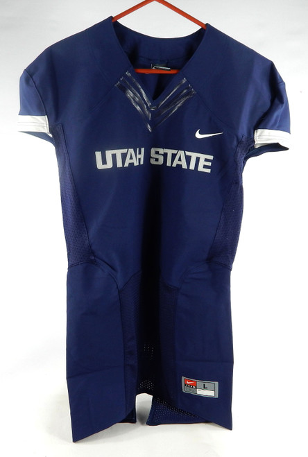 2013-15 Utah State Aggies Blank Game Issued Navy Jersey L 043