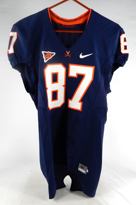 2010-12 Virginia Cavaliers #87 Game Used Navy Jersey Name Plate Removed 40 187