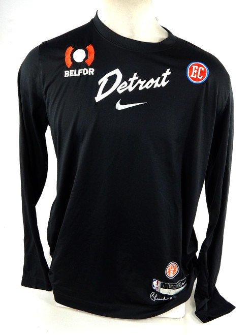 2023-24 Detroit Pistons Ausar Thompson #9 Game Used Black Shooting Shirt Bad Boy