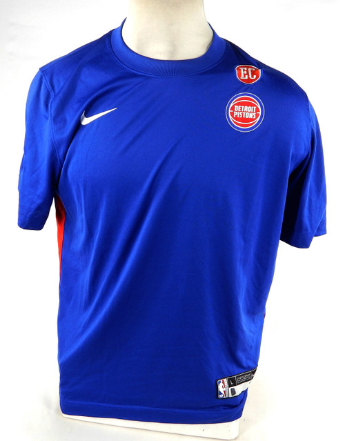 2023-24 Detroit Pistons #20 Game Used Blue Shooting Shirt Cureton Patch L 519