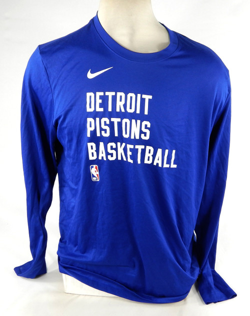 2023-24 Detroit Pistons Game Issued Blue Training T-Shirt XL 521