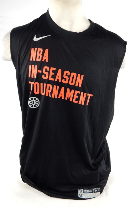 2023-24 Detroit Pistons Game Used Black Tank Top Shirt In Season Tournament 8
